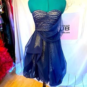 Prom Cocktail Party Navy Blue Dress